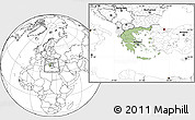 Savanna Style Location Map of Greece, blank outside