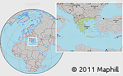 Savanna Style Location Map of Greece, gray outside