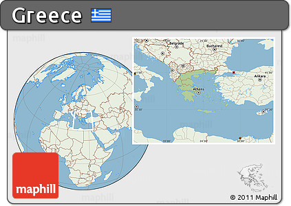 Savanna Style Location Map of Greece, lighten, land only