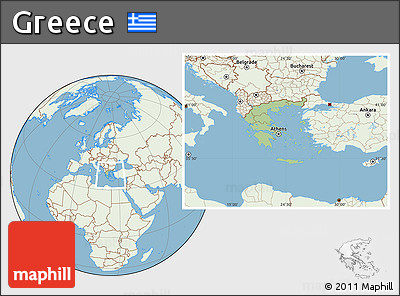 Savanna Style Location Map of Greece, lighten, land only