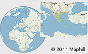 Savanna Style Location Map of Greece, lighten, land only