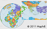 Savanna Style Location Map of Greece, political outside