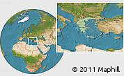 Savanna Style Location Map of Greece, satellite outside