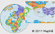 Shaded Relief Location Map of Greece, political outside