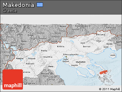 Gray 3D Map of Makedonia