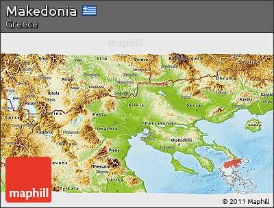 Physical 3D Map of Makedonia