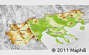 Physical 3D Map of Makedonia, lighten, desaturated