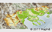 Physical 3D Map of Makedonia, semi-desaturated