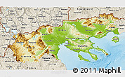 Physical 3D Map of Makedonia, shaded relief outside