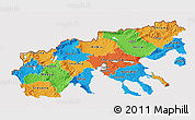 Political 3D Map of Makedonia, cropped outside