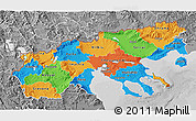 Political 3D Map of Makedonia, desaturated