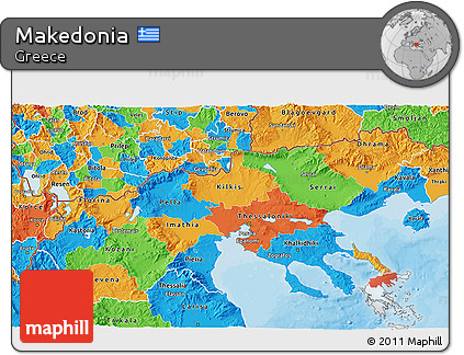 Political 3D Map of Makedonia