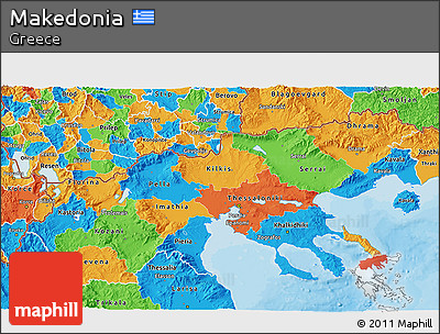 Political 3D Map of Makedonia