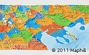 Political 3D Map of Makedonia, political shades outside