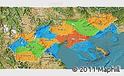 Political 3D Map of Makedonia, satellite outside