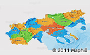 Political 3D Map of Makedonia, single color outside