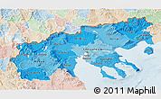 Political Shades 3D Map of Makedonia, lighten