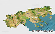 Satellite 3D Map of Makedonia, single color outside