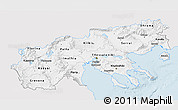 Silver Style 3D Map of Makedonia, single color outside