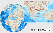 Shaded Relief Location Map of Agion Oros