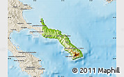 Physical Map of Agion Oros, shaded relief outside