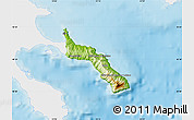 Physical Map of Agion Oros, single color outside