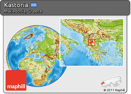 Physical Location Map of Kastoria