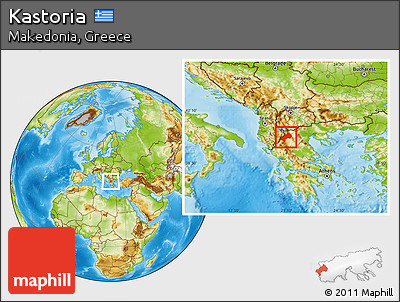 Physical Location Map of Kastoria