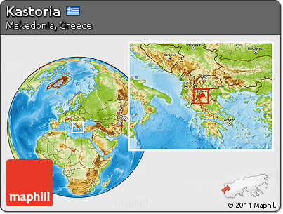 Physical Location Map of Kastoria
