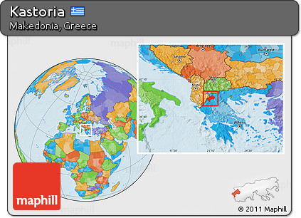 Political Location Map of Kastoria
