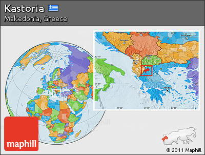 Political Location Map of Kastoria