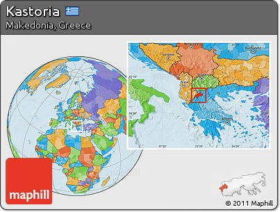 Political Location Map of Kastoria
