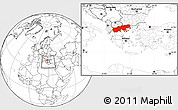 Blank Location Map of Makedonia, within the entire country