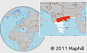 Gray Location Map of Makedonia, highlighted country