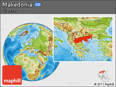 Physical Location Map of Makedonia