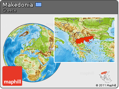 Physical Location Map of Makedonia