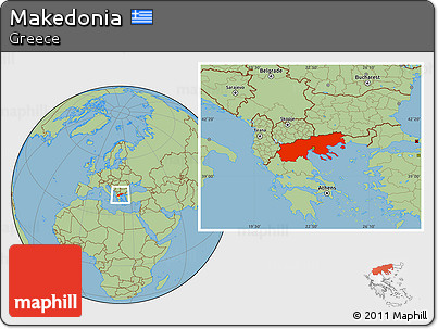 Savanna Style Location Map of Makedonia
