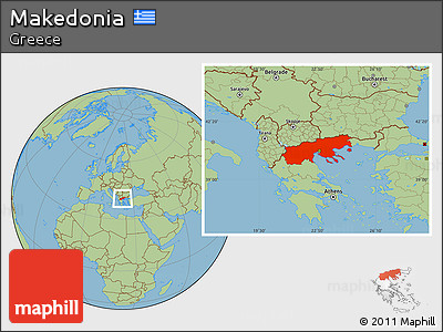 Savanna Style Location Map of Makedonia