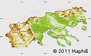 Physical Map of Makedonia, cropped outside