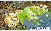 Physical Map of Makedonia, darken