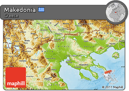 Physical Map of Makedonia