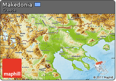 Physical Map of Makedonia