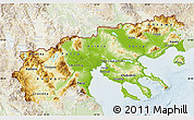 Physical Map of Makedonia, lighten