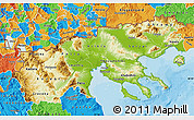 Physical Map of Makedonia, political outside