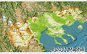 Physical Map of Makedonia, satellite outside