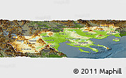 Physical Panoramic Map of Makedonia, darken