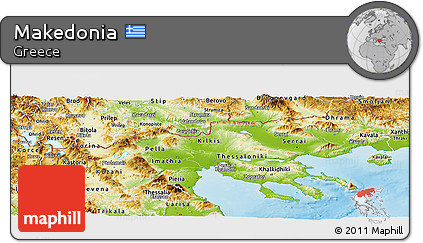 Physical Panoramic Map of Makedonia