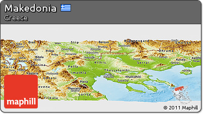 Physical Panoramic Map of Makedonia