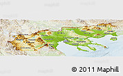 Physical Panoramic Map of Makedonia, lighten