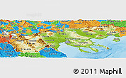 Physical Panoramic Map of Makedonia, political outside